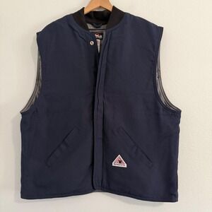 Bulwark Flame Resistant Insulated Vest Mens size XL Navy